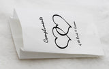 150 Pack Wedding Cake Bags Greaseproof Wax Paper Slice Take Home Favour Heart n Message - Top-Down View