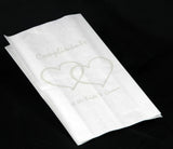 200 Pack Wedding Cake Bags Greaseproof Wax Paper Slice Take Home Favour Silver Heart n Message - 45-Degree Angle