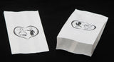 200 Pack Wedding Cake Bags Greaseproof Wax Paper Slice Take Home Favour Bride Groom in Heart - Front View