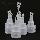 20 Pack Wedding Cake Blow Bubble Bottles White Plastic 6cm High Bomboniere Favour Guest Gift - Close-Up Angle