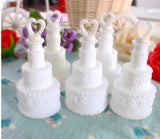 50 Pack Wedding Cake Blow Bubble Bottles White Plastic 6cm High Bomboniere Favour Guest Gift - Side View