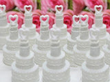50 Pack Wedding Cake Blow Bubble Bottles White Plastic 6cm High Bomboniere Favour Guest Gift - Rear View