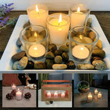 10 Pack Glass tealight Holder Festival Decor Wedding Propose Parties Holiday and Home Decor - Top-Down View