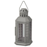 Dark Grey Metal Miners Lantern Summer Wedding Home Party Room Balconey Deck Decoration 21cm Tealight Candle - Top-Down View