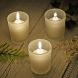 10 Pack Frosted White Glass Votive Candle Holders for Candle Making Kit Tealight Candles Cup Home Decoration - Front View