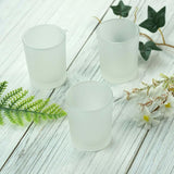 10 Pack Frosted White Glass Votive Candle Holders for Candle Making Kit Tealight Candles Cup Home Decoration - Side View