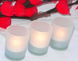 10 Pack Frosted White Glass Votive Candle Holders for Candle Making Kit Tealight Candles Cup Home Decoration - Top-Down View
