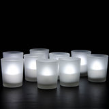 10 Pack Frosted White Glass Votive Candle Holders for Candle Making Kit Tealight Candles Cup Home Decoration - 45-Degree Angle