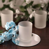 20 Pack Frosted White Glass Votive Candle Holders for Candle Making Kit Tealight Candles Cup Home Decoration - Front View