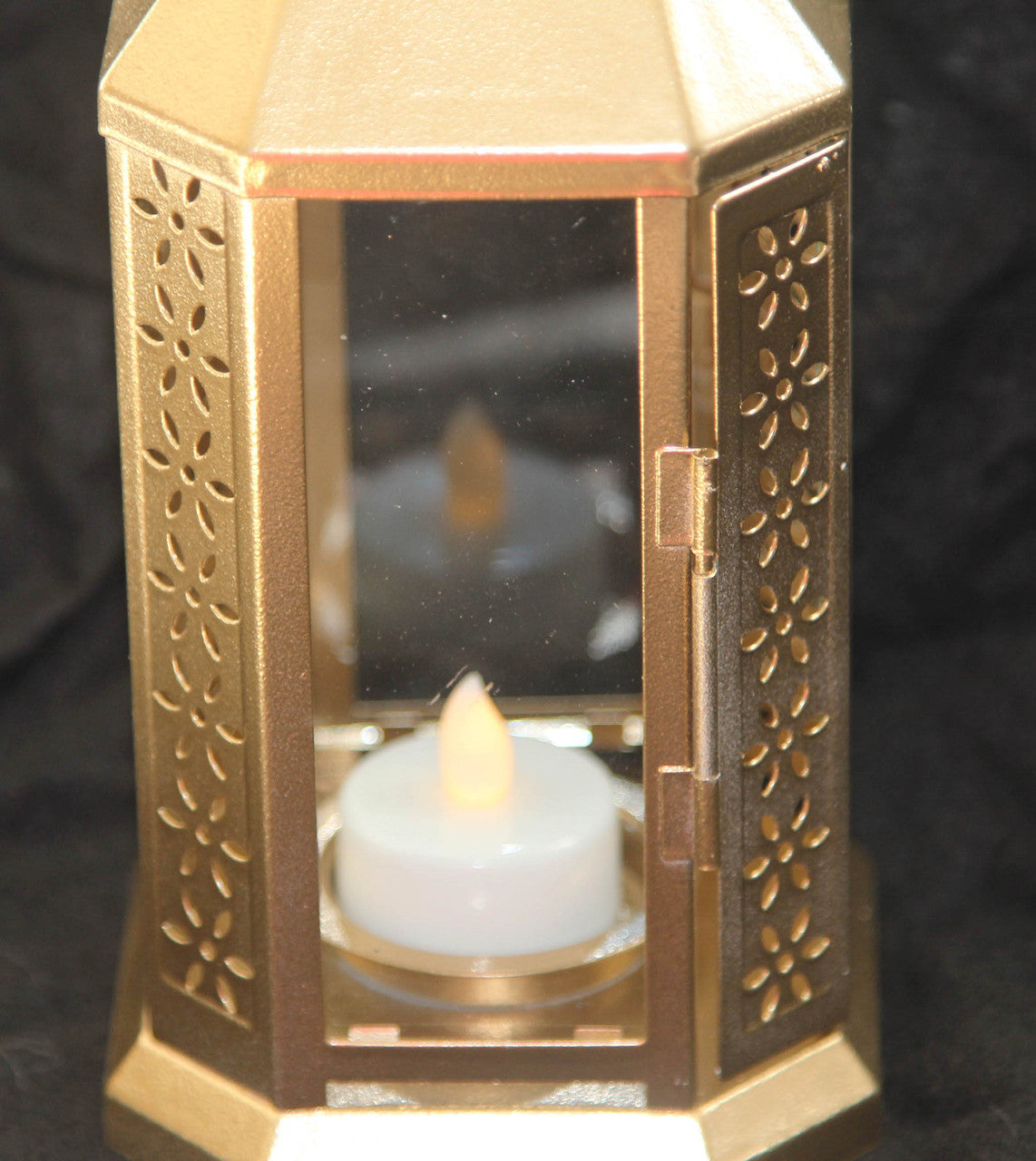 Set of 5 Gold Metal Lanterns for Weddings and Parties - 21cm Tealight Candle Holders for Home and Outdoor Decor