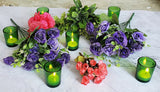 20 Pack Green Glass Votive Candle Holders Table Centreoieces  Xmas Wedding Anniversary Event Recption Party Function or Home Decor - Front View