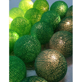 20 Ball Green 3m String Light Battery Box 5cm Cotton Ball  Christmas Birthday Garden Special Occasion Decoration - Rear View