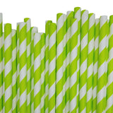 Bulk Eco-Friendly Green and White Paper Drinking Straws - 1000 Pack for Parties, Cafes, and Events