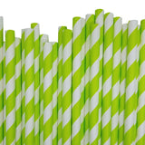50 Biodegradable Green and White Paper Straws - Eco-Friendly Drinking Straws for Parties, Cafes, and Events (50 Pack)