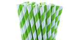 50 Biodegradable Green and White Paper Straws - Eco-Friendly Drinking Straws for Parties, Cafes, and Events (50 Pack) - Side View