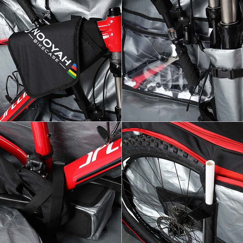 NOOYAH Bike Travel Bag Case Plane Boat Shipping Transport, Fits Cross Country All Mountain Bike, MTB