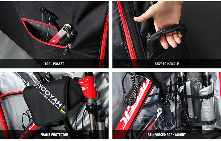 NOOYAH Bike Travel Bag Case Plane Boat Shipping Transport, Fits Cross Country All Mountain Bike, MTB
