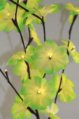 1 Set of 50cm H 20 LED Green Frangipani Tree Branch Stem Fairy Light Wedding Event Party Function Table Vase Centrepiece Tropical Decoration - Front View
