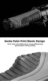 Bicycle Grips MTB Road Bike Double Lock Rubber Handlebar Grips Anti-Slip Rock Bros BLACK - Top-Down View