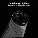 Bicycle Grips MTB Road Bike Double Lock Rubber Handlebar Grips Anti-Slip Rock Bros BLACK - Extra Image