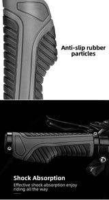 Bicycle Grips MTB Road Bike Double Lock Rubber Handlebar Grips Anti-Slip Rock Bros BLUE - 45-Degree Angle