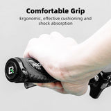 Deluxe Hand Grips Shock Absorbing Rockbros MTB Mountain Bike Tourer Double Lock BLACK Handlebar Grips Anti-skid 2.22cm - Side View
