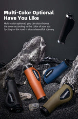 Deluxe Hand Grips Shock Absorbing Rockbros MTB Mountain Bike Tourer Double Lock BLACK Handlebar Grips Anti-skid 2.22cm - Extra Image