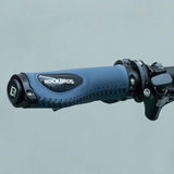 Deluxe Hand Grips Shock Absorbing Rockbros MTB Mountain Bike Tourer Double Lock BLUE Handlebar Grips Anti-skid 2.22cm - Front View