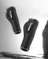 Deluxe Hand Grips Shock Absorbing Rockbros MTB Mountain Bike Tourer Double Lock BLUE Handlebar Grips Anti-skid 2.22cm - Close-Up Angle