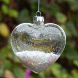 20 Pack Iridescent Glass Heart Ornaments Fillable Baubles for Christmas Party Wedding DIY Craft Decorations - Side View