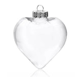 5 Pack Iridescent Glass Heart Ornaments Fillable Baubles for Christmas Party Wedding DIY Craft Decorations
