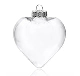 5 Pack Iridescent Glass Heart Ornaments Fillable Baubles for Christmas Party Wedding DIY Craft Decorations - 45-Degree Angle
