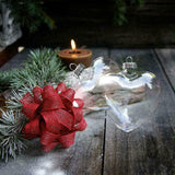 5 Pack Iridescent Glass Heart Ornaments Fillable Baubles for Christmas Party Wedding DIY Craft Decorations