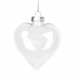50 Wholesale Pack Iridescent Glass Heart Ornaments Fillable Baubles for Christmas Party Wedding DIY Craft Decorations