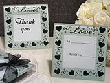 10 Pack Wedding Coasters Glass Square Photo Frame Bomboniere Favour 9x9cm - 2 Frames per Pack - Front View