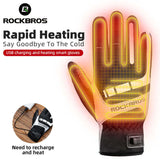 MTB Heated Gloves Large for Mountain Road Bike Breathable Winter Autumn Cycling Camping Running Outdoor Sport Rockbros - Front View
