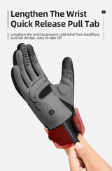 MTB Heated Gloves Large for Mountain Road Bike Breathable Winter Autumn Cycling Camping Running Outdoor Sport Rockbros - Extra Image