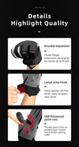 MTB Heated Gloves Large for Mountain Road Bike Breathable Winter Autumn Cycling Camping Running Outdoor Sport Rockbros - Extra Image
