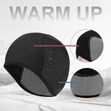 Helmet Fleece Inner Liner Cycling Skull Cap Winter Thermal MTB Mountain Cycling Cap for Men Women Headwear for Running Skiing & Winter Sports BLACK Rockbros - Side View