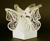 Ivory Butterfly Favor Boxes - Set of 10 for Weddings and Engagements