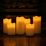 15 Pcs LED Block Pillar Candle White Flameless Safe Indoor Battery Power Party Home Decor Wedding Xmas Table Centrepiece - Top-Down View
