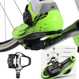 Self Lock Clip In Bike Pedals LOOK KEO Cleat MTB Road 700C Hybrid BMX - Rockbros Black - Top-Down View