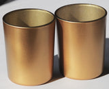 10 Pack Matt Gold Glass Votive Candle Holders Table Centreoieces  Xmas Wedding Anniversary Event Recption Party Function or Home Decor - Side View