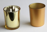 10 Pack Matt Gold Glass Votive Candle Holders Table Centreoieces  Xmas Wedding Anniversary Event Recption Party Function or Home Decor - Top-Down View