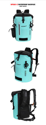NOOYAH IPX8 Waterproof Bike Cycle Outdoor Sports Backpack Double-Layer Waterproof Bag  MINT GREEN - Top-Down View