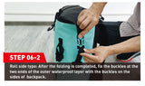 NOOYAH IPX8 Waterproof Bike Cycle Outdoor Sports Backpack Double-Layer Waterproof Bag  MINT GREEN - Close-Up Angle