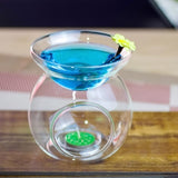 Aromatherapy Tealight Candle Burner - Clear Glass Essential Oil Lamp for Relaxation, 14cm High