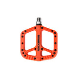Extra Large MTB Flat Pedal Orange Nylon Composite 208g Stud Pin Grips ORANGE Rockbros - Close-Up Angle