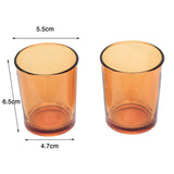 10 Pack Orange Glass Votive Tealight Candle Holders House Party Centerpiece Xmas Wedding Decor Glass Candlestick Party Decorations Bridal Baby Shower Event - Front View