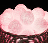 20 Ball Pastel Pink 3m String Light Battery Box 5cm Cotton Ball  Christmas Birthday Bbay Girl Special Occasion Decoration - Top-Down View